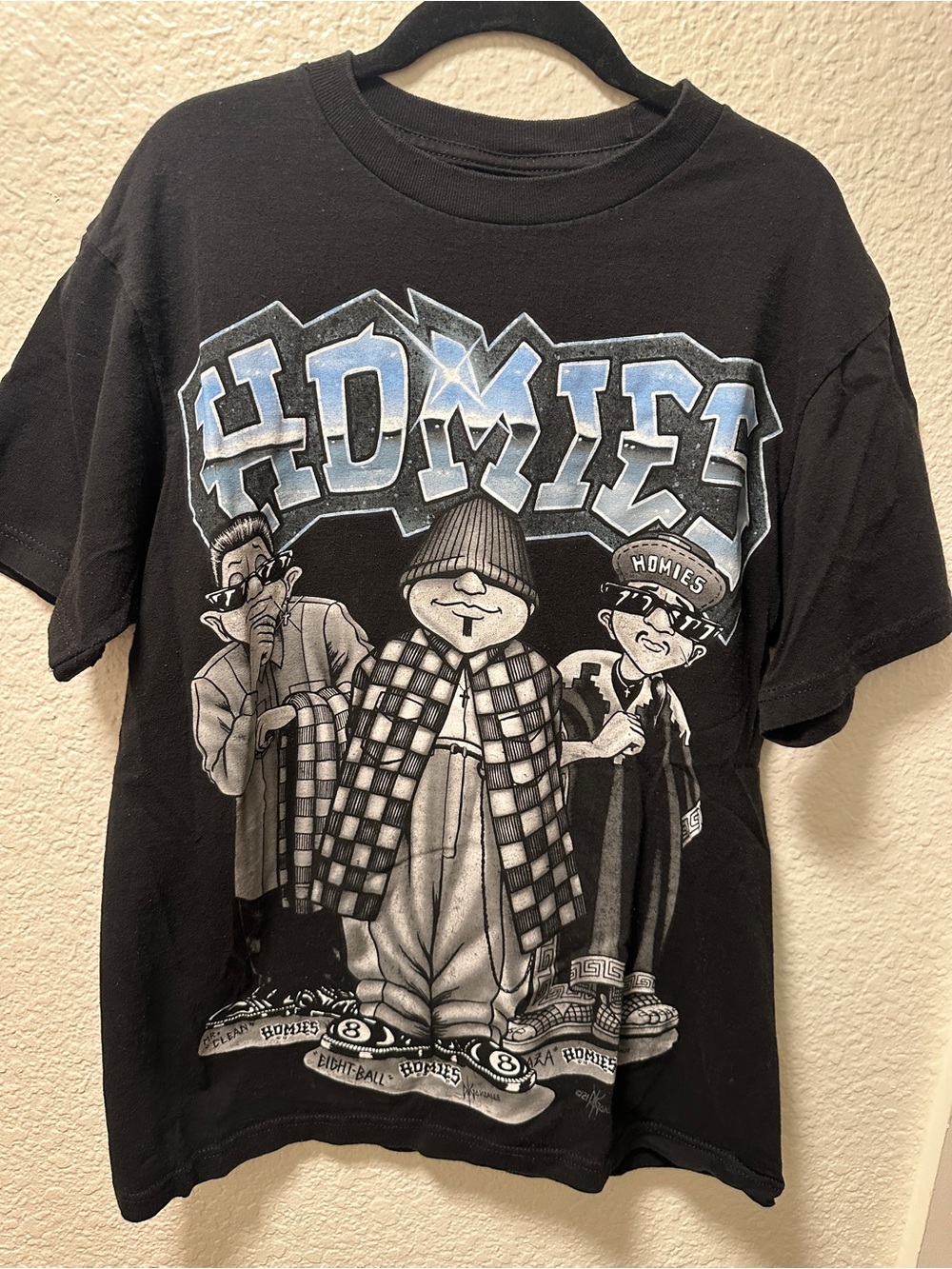 Vintage Homies Shirt Mens Medium Black Skate Gonzales Mexico Art Chicano Y2K